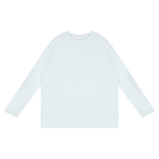 CHU楚妞[奇朵]纯棉圆领T恤春季新款女宽松基础白搭打底衫上衣