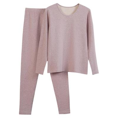 加厚彩棉圆领女士舒绒秋衣秋裤