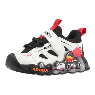 小黄鸭童鞋男童运动鞋儿童二棉男宝宝鞋加绒秋冬小童亮灯鞋闪灯鞋