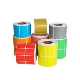 诚码彩色铜版纸不干胶标签纸60*40*30*100*80碳带打印纸彩色不干胶条形码贴纸纸箱食品物流仓储分类标签纸