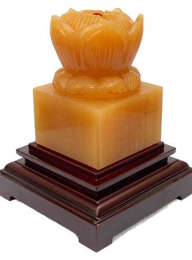 莲花大玉石印章玺免费刻字