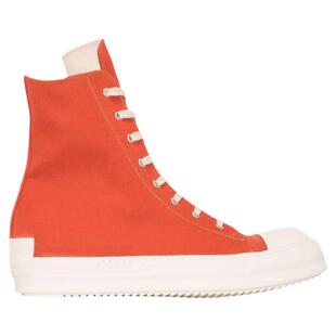 Rick RO橙色高帮鞋布面新款副线板鞋帆布鞋高街先锋设计师 男女款