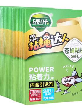 家用粘苍蝇纸板物理捕捉绿叶