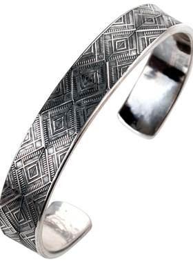 灵作印第安纳瓦霍12mm原创风银饰