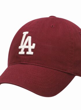MLB官方正品酒红色软顶棒球帽