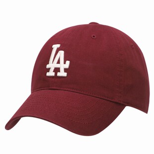 MLB官方正品棒球帽LA刺绣鸭舌帽男女帽子酒红色运动帽子3ACP6601N