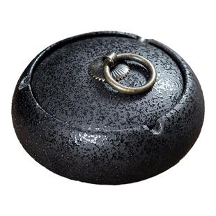 烟灰缸陶瓷创意个性时尚防风客厅办公室家用中欧式潮流带盖烟灰缸