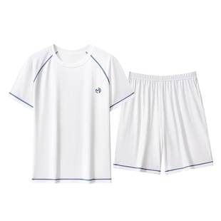 【纯棉】青少年睡衣男款夏季10A抗菌短袖短裤家居服套装可外穿