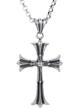 个性朋克风S925银哨子吊坠光面十字花复古泰银口哨潮男女款送男友