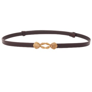 2024新细腰带女士装饰西装大衣纯牛皮腰链皮带配裙子收腰真皮腰封