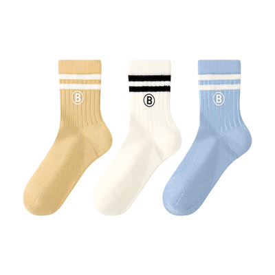 小龙人无骨男童袜子秋冬棉袜纯色