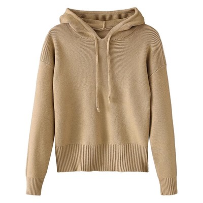 连帽针织衫女短款上衣小个子卫衣