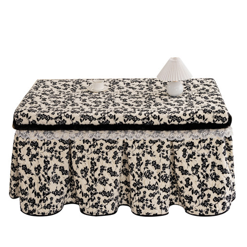 烤火炉桌罩高级感珊瑚绒加厚取暖桌布电烤炉套罩长方形火炉保护罩