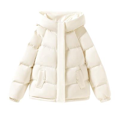班尼路白色连帽羽绒服女2025冬季新款小个子休闲保暖鸭绒面包服Q