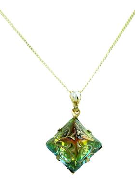 琉璃项链复古宫廷原创幻彩雕花