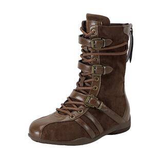 华耐2025冬季新款拳击靴女加绒保暖西部靴美拉德内增高显瘦马丁靴