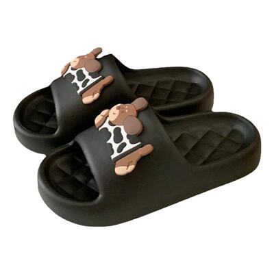 细细条趣味情侣斑点小狗凉拖鞋