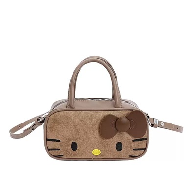 麂皮kitty波士顿包包斜挎手提包