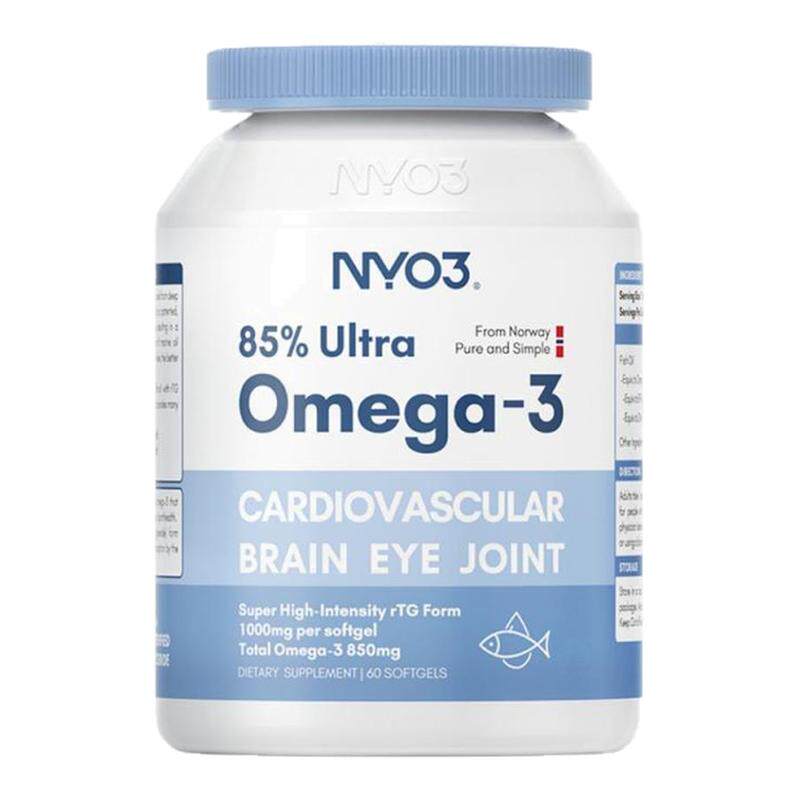 香港直邮NYO3诺威佳85%深海鱼油omega-3软胶囊高浓度60粒DHA成人
