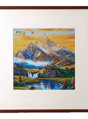 《日照金山》铜雕画新中式