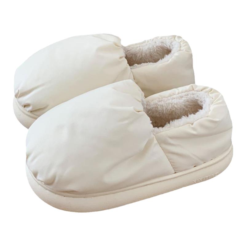 细细条 全包跟保暖面包棉拖鞋男女居家外穿简约防滑月子棉鞋冬季