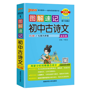 绿卡2024图解速记初中数学语文英语知识漫画全解物理生物化学地理历史政治中考文言文古诗文人教版总复习资料小册子口袋书教辅资料