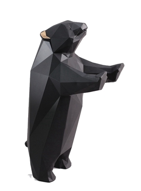 现代黑色北极熊动物树脂家居北欧