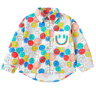 儿童洋气春季棉布长袖女童衬衫春秋2026新款宝宝时髦休闲外套上衣