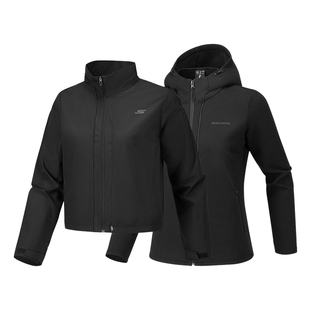 Skechers斯凯奇秋冬新款修身舒适梭织外套针织连帽外套P126W034