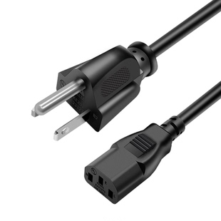 认证美标品字尾电源线美规三孔电脑电饭煲压力锅带插头连接线