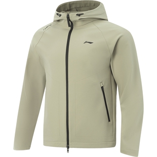 李宁外套男春秋上衣跑步夹克上衣防风防泼水户外软壳机能运动风衣