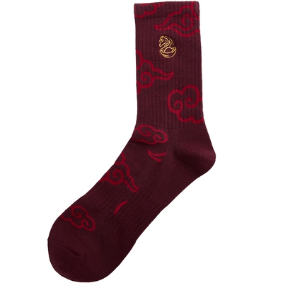 杰克琼斯男士中筒袜春季时尚百搭潮流罗纹云纹元宝提花满印袜子