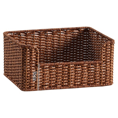 KENS仿藤编书柜收纳筐抽屉式书架整理收纳盒家用茶几电视柜置物筐