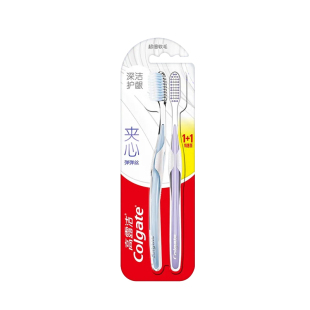 高露洁纤柔双核深洁护龈牙刷软毛成人清洁家用套装防滑刷柄材质