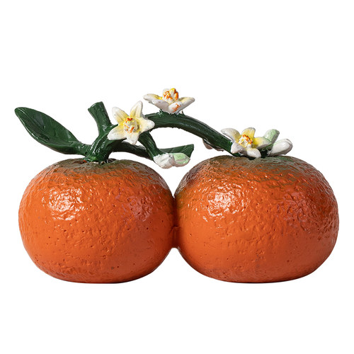 变色橘子花开茶宠摆件精品可养茶玩茶桌大吉大利桔子装饰茶台配件