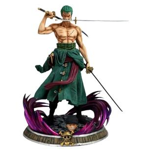 【超大号】 海贼王手办GK蛇人路飞梦幻索隆三刀流双头雕摆件送礼