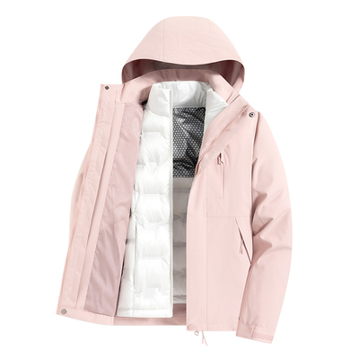 稻草人冲锋衣羽绒女2025新款三合一内胆可拆卸户外防风超好看滑雪