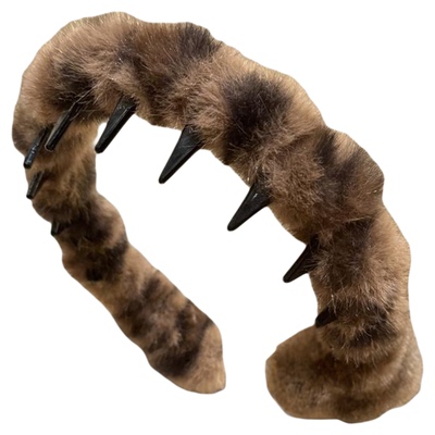 时髦豹纹高颅顶波浪齿梳发箍发饰