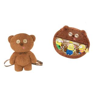 灵动创想小黄人tim熊双肩包2way痛包书包毛绒背包可爱生日礼物女