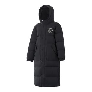 李宁超长羽绒服男童2026秋冬季新款85%保暖鸭绒防水舒适连帽外套