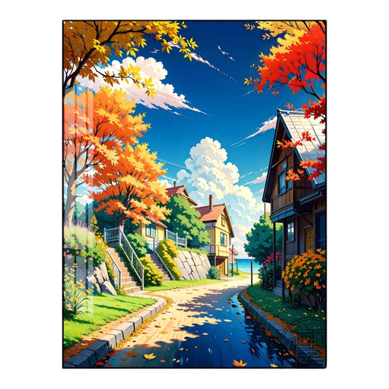 客厅三联画钻石画满钻带框