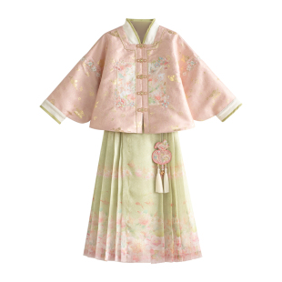 汉服女童2026春秋儿童新中式高端仙气明制马面裙套装女孩国风唐装