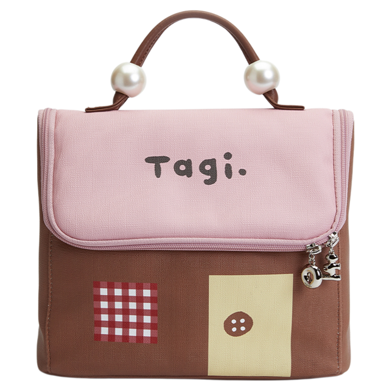 Tagi.机灵小房子防水皮质便携洗漱包大容量相机收纳包化妆包