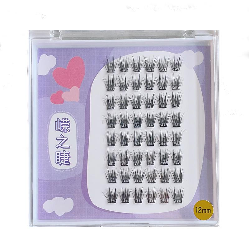 羽扇睫毛自然浓密鱼尾免胶免卸自粘仙子假睫毛漫画朵毛嫁接眼睫毛
