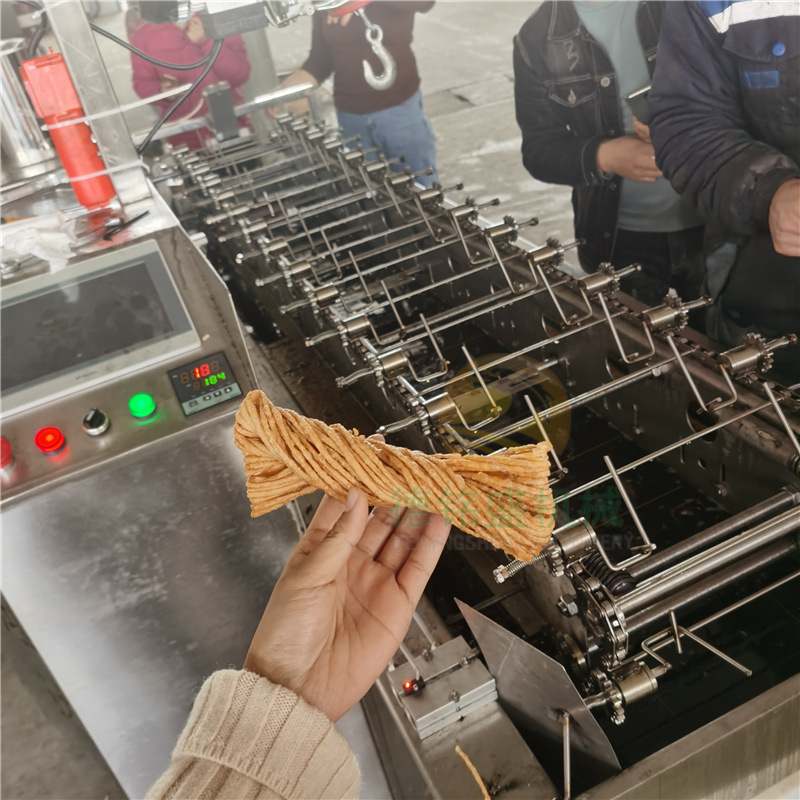 成型好的金丝馓子设备 鸡蛋馓子油炸机 德铭盛全自动麻花机