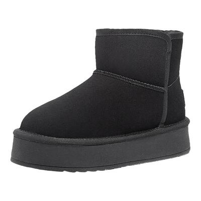 骆驼雪地靴冬季女鞋厚底