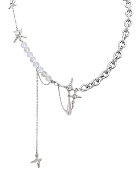 恶习水滴星芒个性拼接锁骨ins