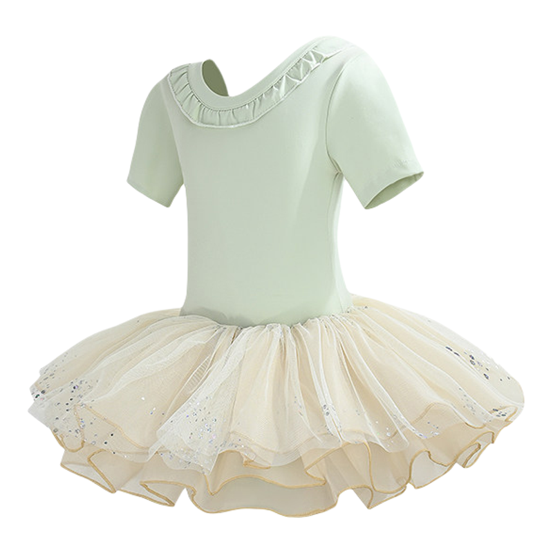 女童短袖芭蕾舞练功服蓬蓬裙