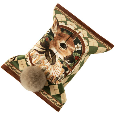 范居态度纸巾套美式短毛绒