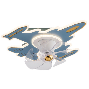 飞机灯儿童房风扇灯摇头天猫精灵吸顶灯男孩女孩房间卧室灯电风扇